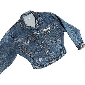 Y2K Acid Wash Jean Jacket Small Jordache Denim Dark 90s Womens